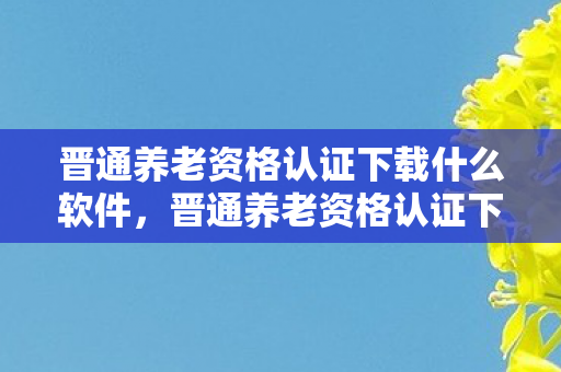 晋通养老资格认证下载什么软件，晋通养老资格认证下载，便捷高效，保障老年人权益