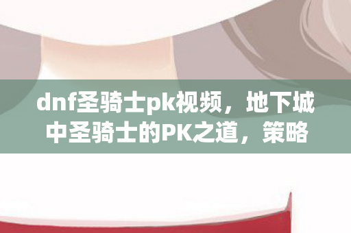 dnf圣骑士pk视频，地下城中圣骑士的PK之道，策略与技巧的深度剖析