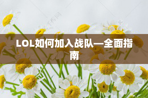LOL如何加入战队—全面指南