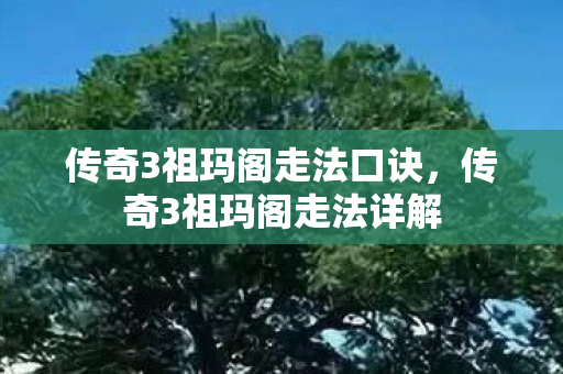 传奇3祖玛阁走法口诀，传奇3祖玛阁走法详解