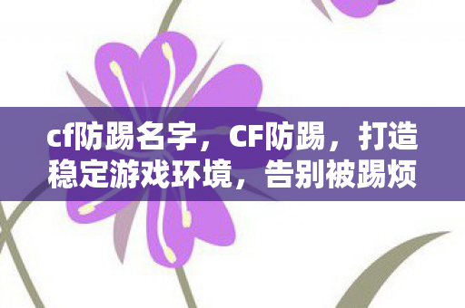 cf防踢名字，CF防踢，打造稳定游戏环境，告别被踢烦恼