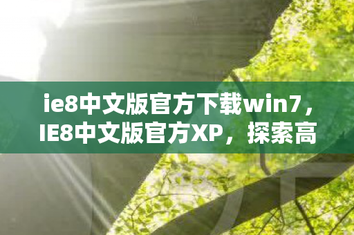 ie8中文版官方下载win7，IE8中文版官方XP，探索高效、安全的浏览器新体验
