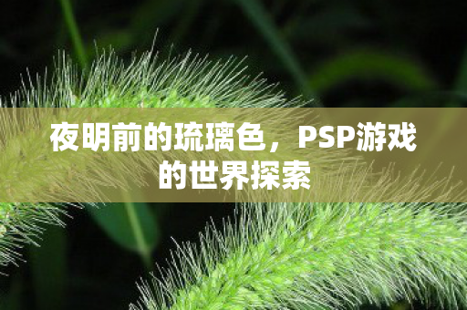 夜明前的琉璃色，PSP游戏的世界探索