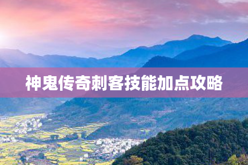 神鬼传奇刺客技能加点攻略