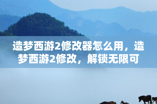 造梦西游2修改器怎么用，造梦西游2修改，解锁无限可能的冒险之旅