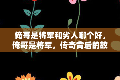俺哥是将军和劣人哪个好，俺哥是将军，传奇背后的故事