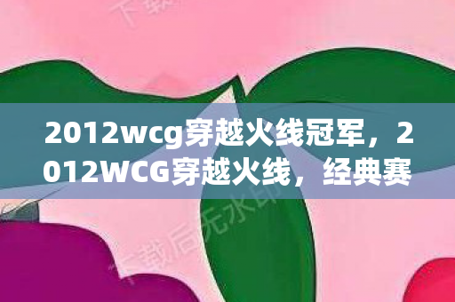 2012wcg穿越火线冠军，2012WCG穿越火线，经典赛事的辉煌与传承