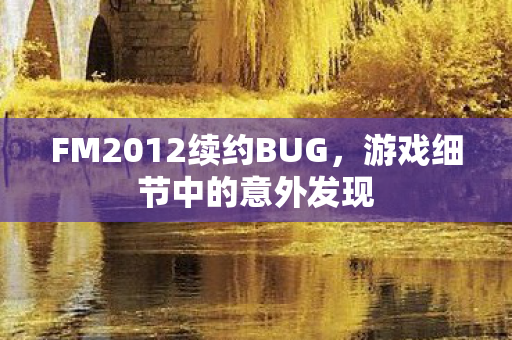 FM2012续约BUG，游戏细节中的意外发现