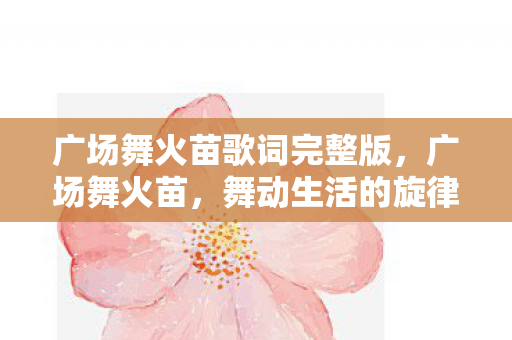 广场舞火苗歌词完整版，广场舞火苗，舞动生活的旋律