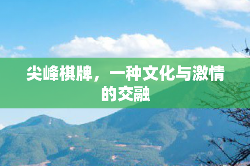 尖峰棋牌，一种文化与激情的交融