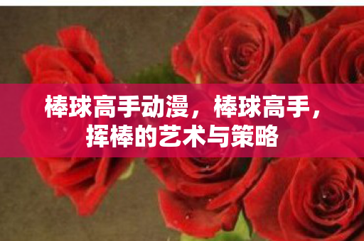 棒球高手动漫，棒球高手，挥棒的艺术与策略