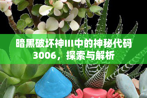 暗黑破坏神III中的神秘代码3006，探索与解析