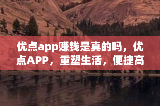 优点app赚钱是真的吗，优点APP，重塑生活，便捷高效