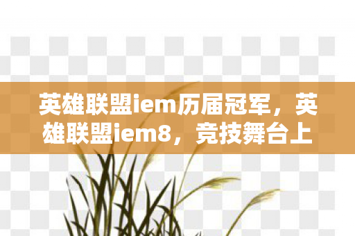 英雄联盟iem历届冠军，英雄联盟iem8，竞技舞台上的荣耀与梦想