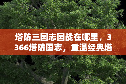 塔防三国志国战在哪里，3366塔防国志，重温经典塔防游戏的魅力