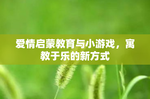 爱情启蒙教育与小游戏，寓教于乐的新方式