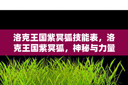 洛克王国紫冥狐技能表，洛克王国紫冥狐，神秘与力量的化身