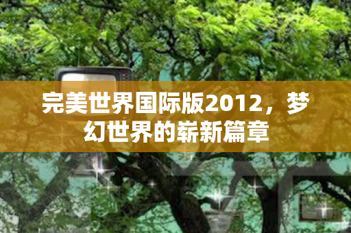 完美世界国际版2012,梦幻世界的崭新篇章 完美世界国际版2012,梦幻世界的崭新篇章