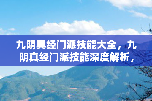 九阴真经门派技能大全，九阴真经门派技能深度解析，唐门迷魂引
