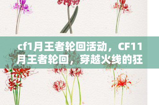 cf1月王者轮回活动，CF11月王者轮回，穿越火线的狂欢盛宴