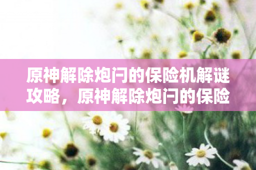 原神解除炮闩的保险机解谜攻略，原神解除炮闩的保险机，探索与解谜的奇妙之旅