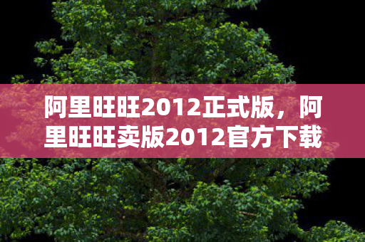 阿里旺旺2012正式版，阿里旺旺卖版2012官方下载，安全、高效、便捷