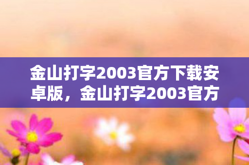 金山打字2003官方下载安卓版，金山打字2003官方免费下载，高效打字，轻松提升你的打字速度