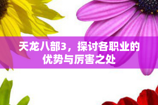 天龙八部3，探讨各职业的优势与厉害之处