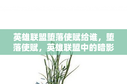 英雄联盟堕落使赋给谁，堕落使赋，英雄联盟中的暗影与变革