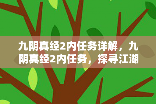 九阴真经2内任务详解，九阴真经2内任务，探寻江湖奇遇的奥秘