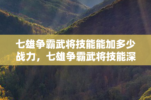 七雄争霸武将技能能加多少战力，七雄争霸武将技能深度解析，策略与智慧的碰撞