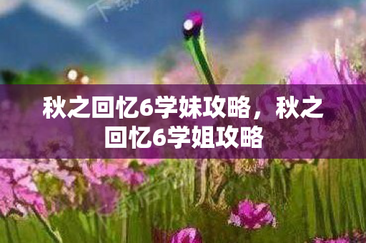 秋之回忆6学妹攻略，秋之回忆6学姐攻略