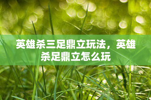 英雄杀三足鼎立玩法，英雄杀足鼎立怎么玩