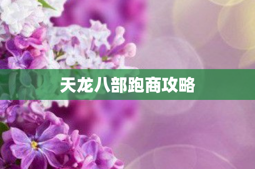 天龙八部跑商攻略