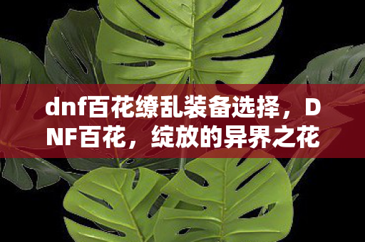 dnf百花缭乱装备选择,DNF百花,绽放的异界之花 dnf百花缭乱装备选择,DNF百花,绽放的异界之花