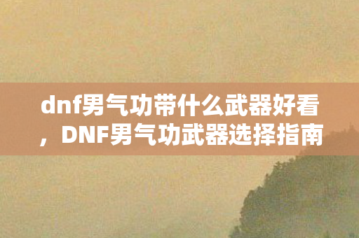 dnf男气功带什么武器好看，DNF男气功武器选择指南，打造最强战斗风格
