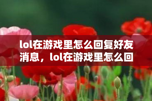 lol在游戏里怎么回复好友消息,lol在游戏里怎么回复好友 lol在游戏里怎么回复好友消息,lol在游戏里怎么回复好友