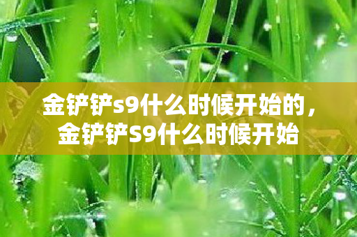 金铲铲s9什么时候开始的，金铲铲S9什么时候开始