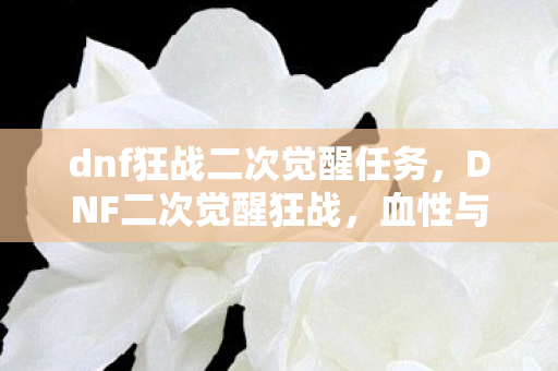 dnf狂战二次觉醒任务，DNF二次觉醒狂战，血性与荣耀的极致展现