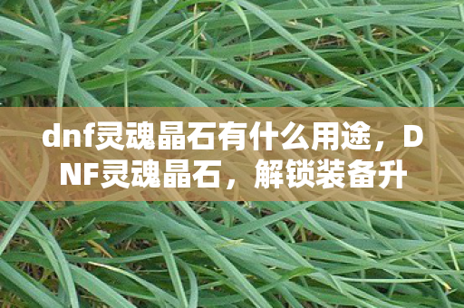 dnf灵魂晶石有什么用途，DNF灵魂晶石，解锁装备升级与战斗力的神秘钥匙