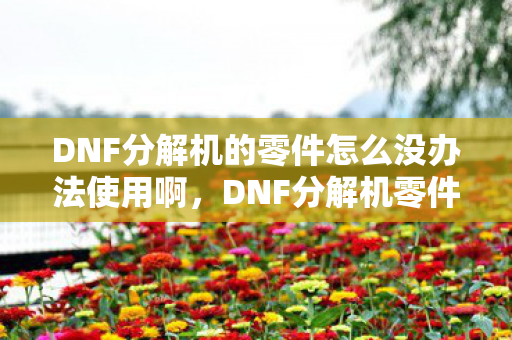 DNF分解机的零件怎么没办法使用啊，DNF分解机零件，揭秘高效装备分解的秘密