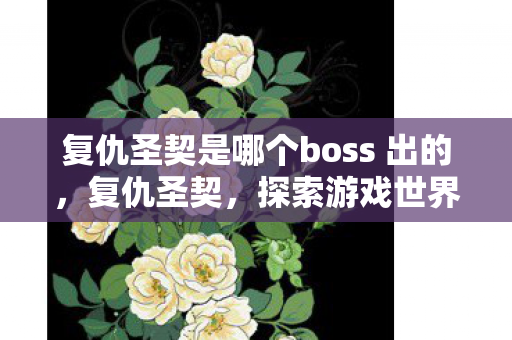 复仇圣契是哪个boss 出的，复仇圣契，探索游戏世界的深层秘密