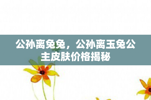 公孙离兔兔，公孙离玉兔公主皮肤价格揭秘