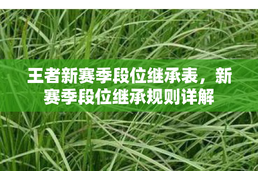 王者新赛季段位继承表，新赛季段位继承规则详解