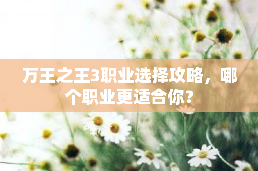 万王之王3职业选择攻略，哪个职业更适合你？