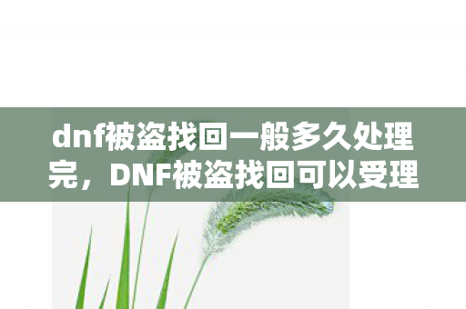 dnf被盗找回一般多久处理完，DNF被盗找回可以受理多长时间以内的被盗