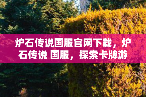 炉石传说国服官网下载，炉石传说 国服，探索卡牌游戏的魅力与策略
