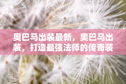 奥巴马出装最新，奥巴马出装，打造最强法师的传奇装备