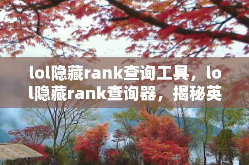 lol隐藏rank查询工具，lol隐藏rank查询器，揭秘英雄联盟隐藏分查询的真相