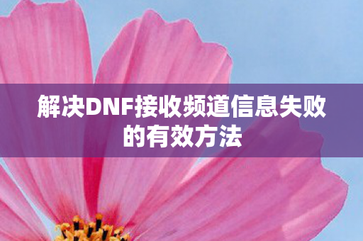 解决DNF接收频道信息失败的有效方法